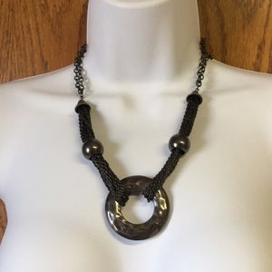 Gunmetal Multi Chain Statement Necklace